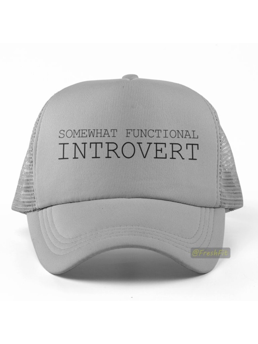 🆕Somewhat Functional Introvert Foam Trucker Hat Mesh Snapback Cap Gray